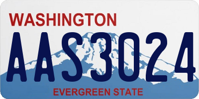 WA license plate AAS3024