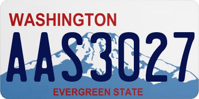 WA license plate AAS3027