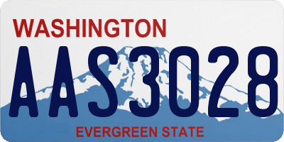 WA license plate AAS3028