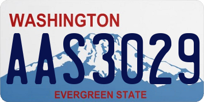 WA license plate AAS3029
