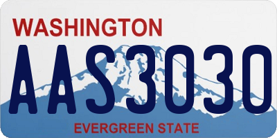 WA license plate AAS3030