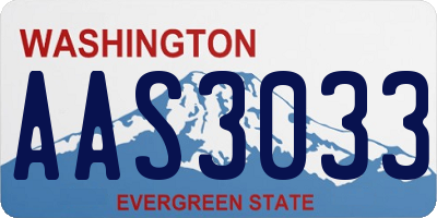 WA license plate AAS3033