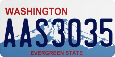 WA license plate AAS3035