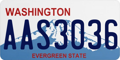 WA license plate AAS3036
