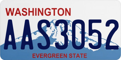 WA license plate AAS3052