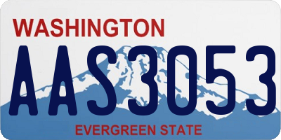 WA license plate AAS3053