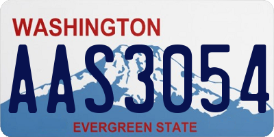 WA license plate AAS3054