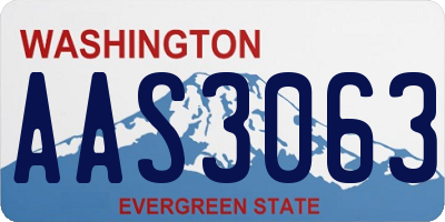 WA license plate AAS3063