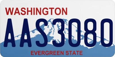 WA license plate AAS3080