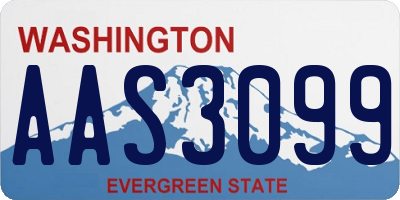 WA license plate AAS3099