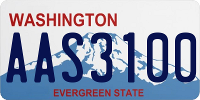 WA license plate AAS3100