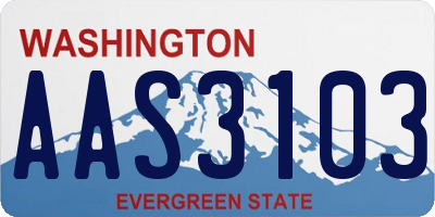 WA license plate AAS3103