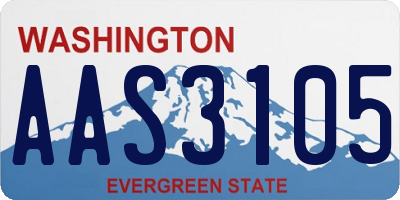 WA license plate AAS3105