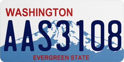 WA license plate AAS3108