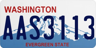 WA license plate AAS3113