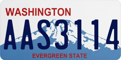 WA license plate AAS3114
