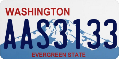 WA license plate AAS3133