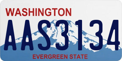 WA license plate AAS3134