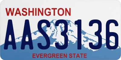 WA license plate AAS3136