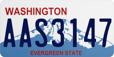 WA license plate AAS3147
