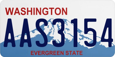 WA license plate AAS3154