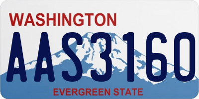 WA license plate AAS3160