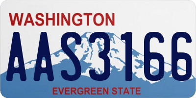 WA license plate AAS3166
