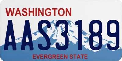 WA license plate AAS3189