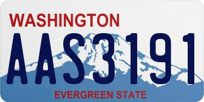 WA license plate AAS3191