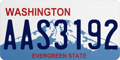WA license plate AAS3192