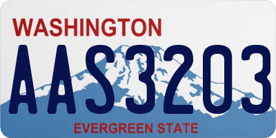 WA license plate AAS3203