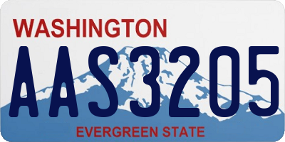 WA license plate AAS3205
