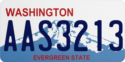 WA license plate AAS3213
