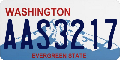 WA license plate AAS3217