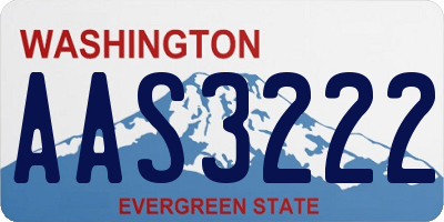 WA license plate AAS3222