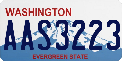 WA license plate AAS3223