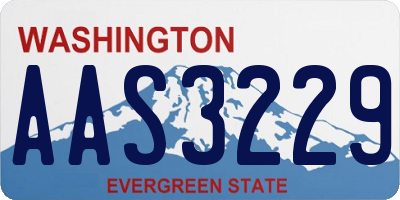 WA license plate AAS3229