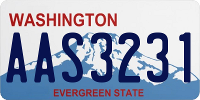 WA license plate AAS3231