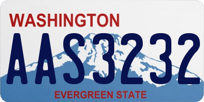 WA license plate AAS3232