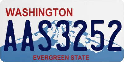 WA license plate AAS3252