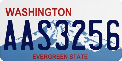 WA license plate AAS3256