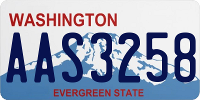 WA license plate AAS3258