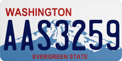 WA license plate AAS3259