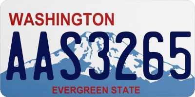WA license plate AAS3265