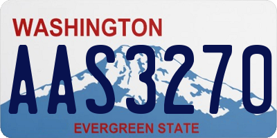 WA license plate AAS3270