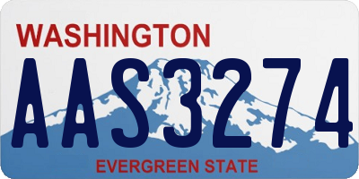WA license plate AAS3274