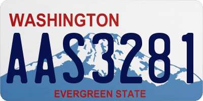 WA license plate AAS3281