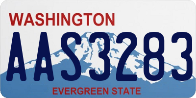 WA license plate AAS3283