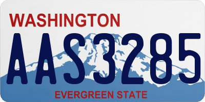 WA license plate AAS3285