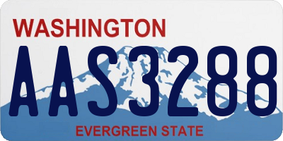 WA license plate AAS3288